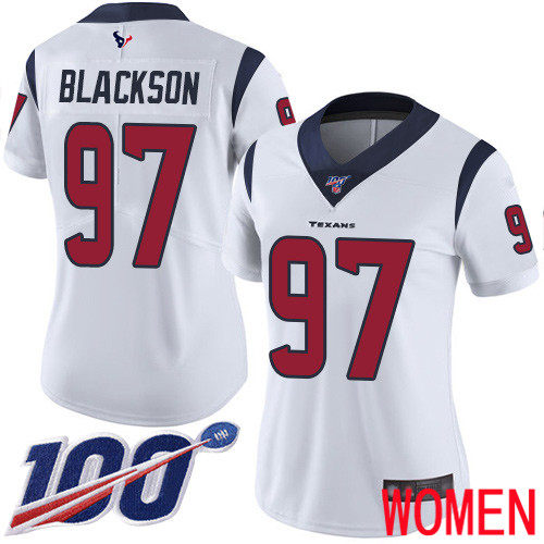 Houston Texans Limited White Women Angelo Blackson Road Jersey NFL Football 97 100th Season Vapor Untouchable
